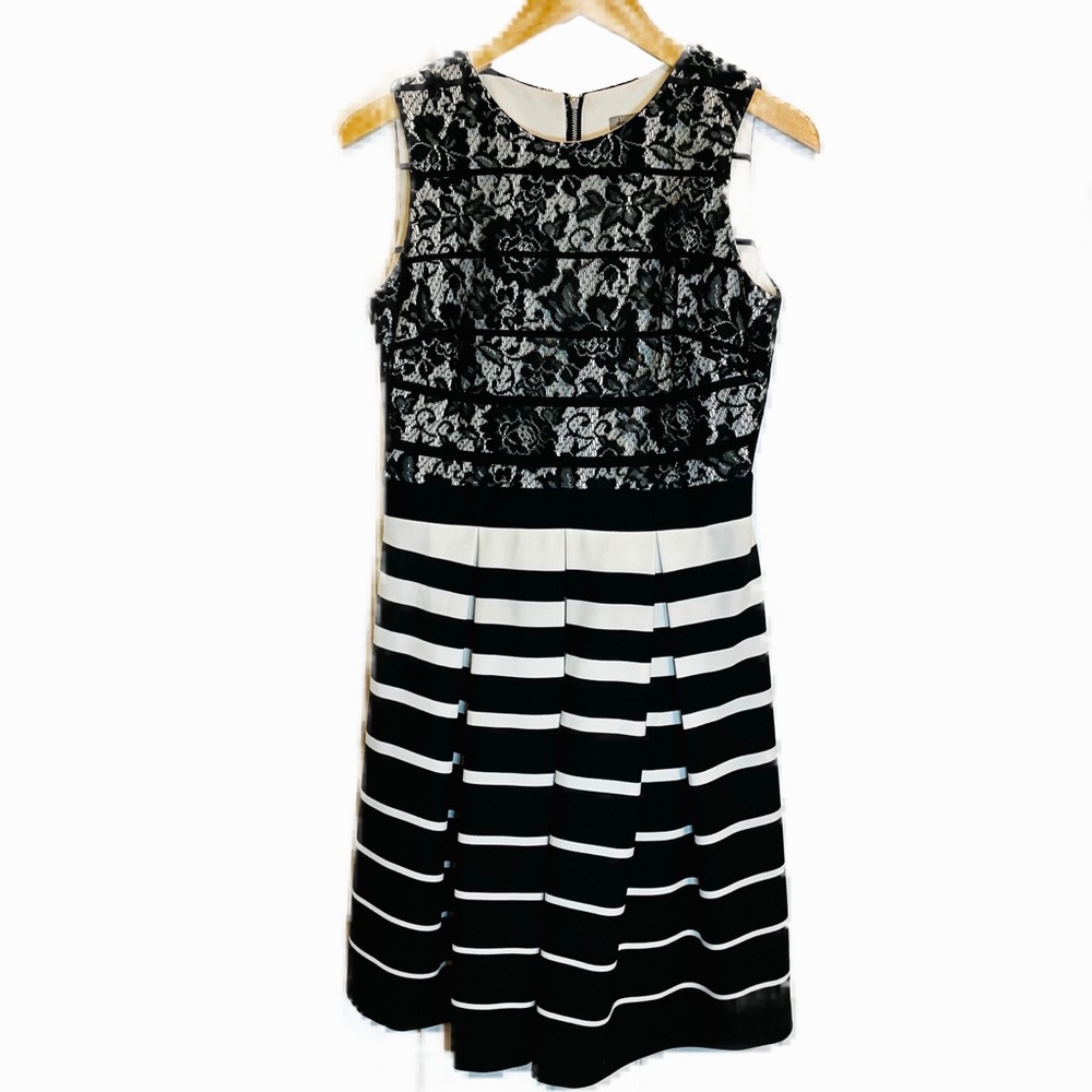 Danny and Nicole Lace and Striped Dress